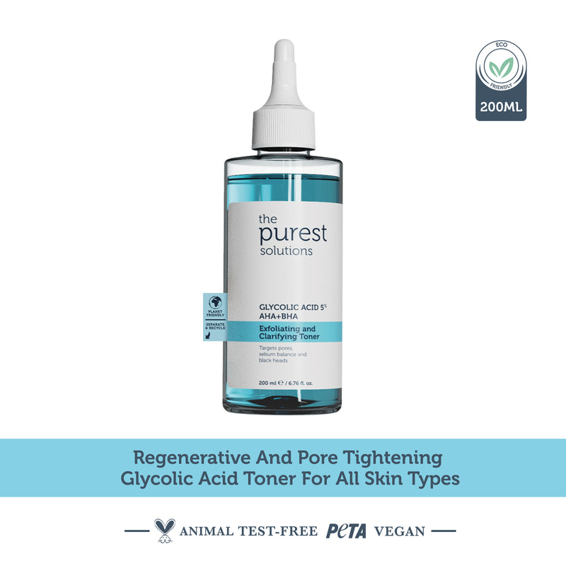 The Purest Solutions Exfoliating& Clarifying Toner Glycolic Acid%5 AHA+BHA 200ml product image