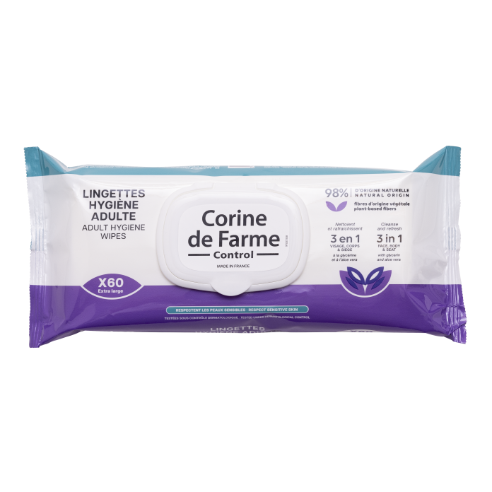 Corine De Farme CDF CONTROL - Adult hygiene wipes x60 product image