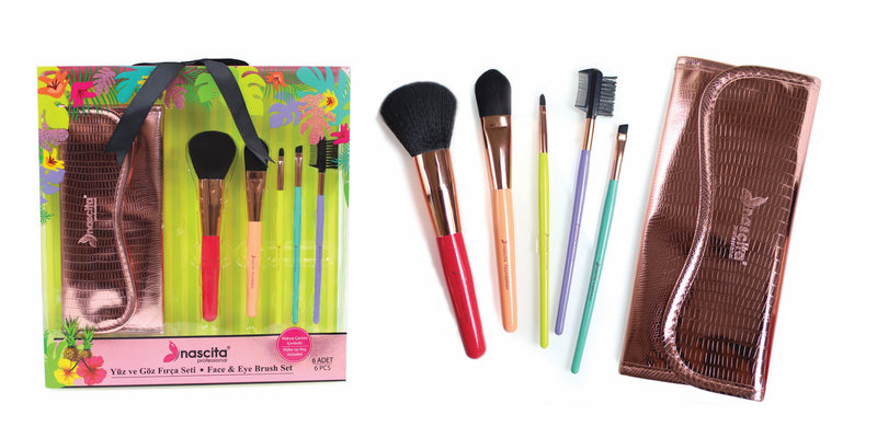 Nascita Professional Face & Eye Brush Set- Cosmetic Bag 5Pac product image